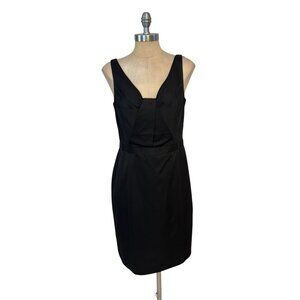 Ann Taylor Womens Black Satin Sleeveless Sheath Dress Size 8
